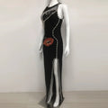 Women Sleeveless Sexy Shinning Rhinestones Bodycon Long Bandage Dress Celebrate Evening Party Birthday Fashion Wear