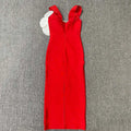 Black Red Color Women Sexy Strapless Big Flowers Bodycon Bandage Long Dress Celebrate Birthday Vacation Cocktail Dress Wholesale