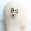 Wedding Accessories Flower Leaf Hair Pin Clip Gold Color Hairpin Bride Bridesmaids Rhinestones Crystal Head Piece Bridal Jewelry 1