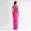 Black Pink Color Women Sexy Strapless Shinning Sequins Bodycon Bandage Long Dress Celebrate Fashion Birthday Party Outfit