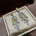 High Quality Yellow Zircon Bridal Earrings Cubic Zirconia Wedding Earring For Bride Women Accessories Dinner Party Jewelry
