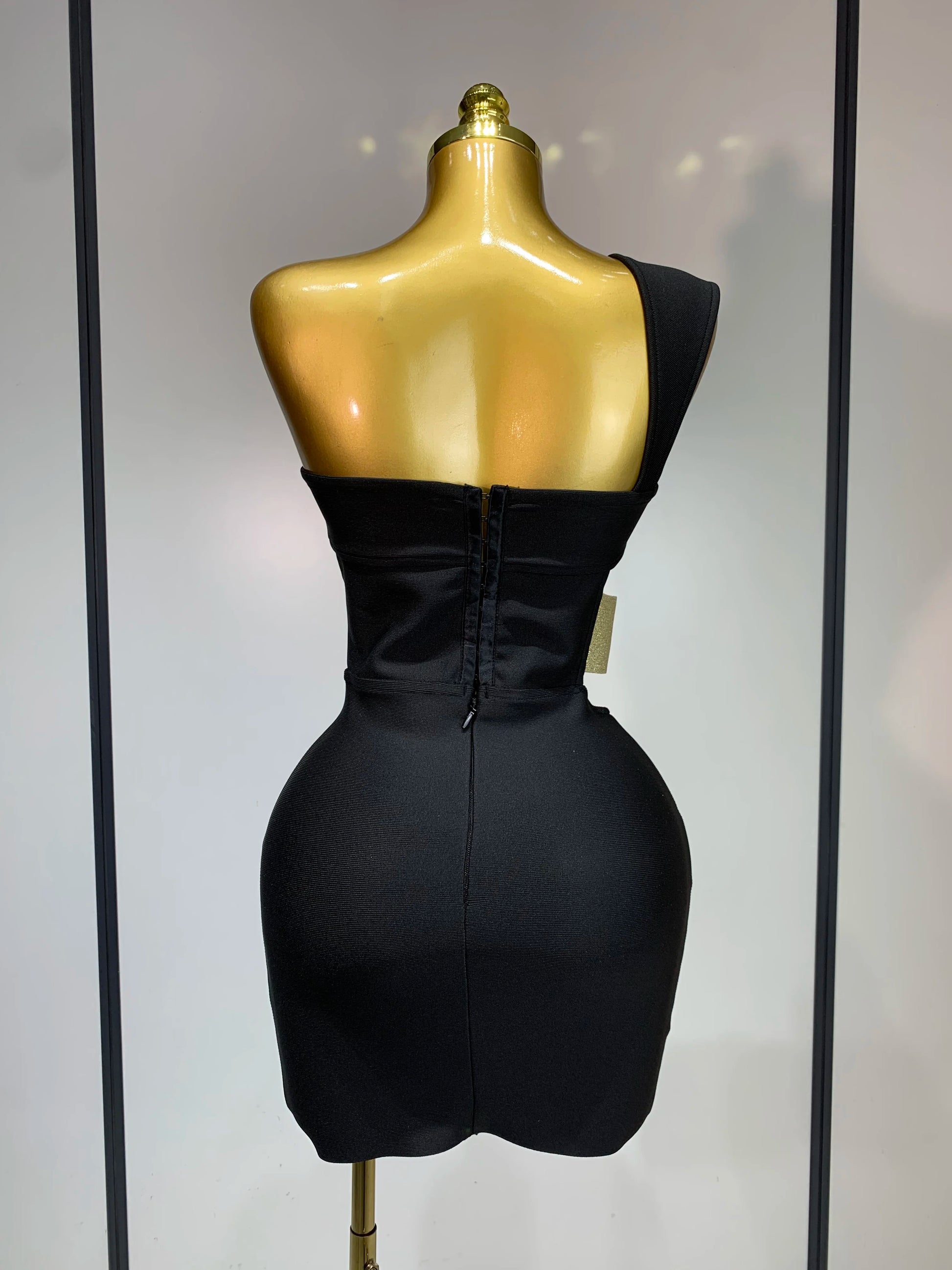 Luxury Birthday Dress Women Sexy Backless Black Bodycon Bandage Mini Dress Celebrate Birthday Evening Party Fashion Dress