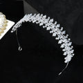 AAA Zircon Tiaras and Crowns Cubic Zirconia Headband For Brides Women CZ Headpiece Bridal Jewelry Wedding Hair Accessories b