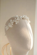 Porcelain Flower Headband Hairband For Bride Silver Color Headpiece Headdress Headwear Bridal Jewelry Wedding Hair Accessories