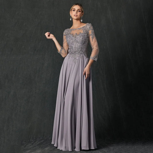 Chiffon Mom Dresses 2024 Party Gowns Elegant A Line Lace Wedding Gowns Folds New Arrival Bridal Gowns Prom Dresses