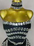 Women Sparkly Rhinestones Bodycon Strapless Mini Bandage Dress Backless Fashion Evening Party Club Luxury Birthday Dresses
