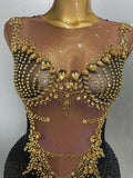 Sexy Sparkly Rhinestones Sleeveless Long Dress Women Birthday Celebrate Evening Photo Shoot Stage Performance Costume