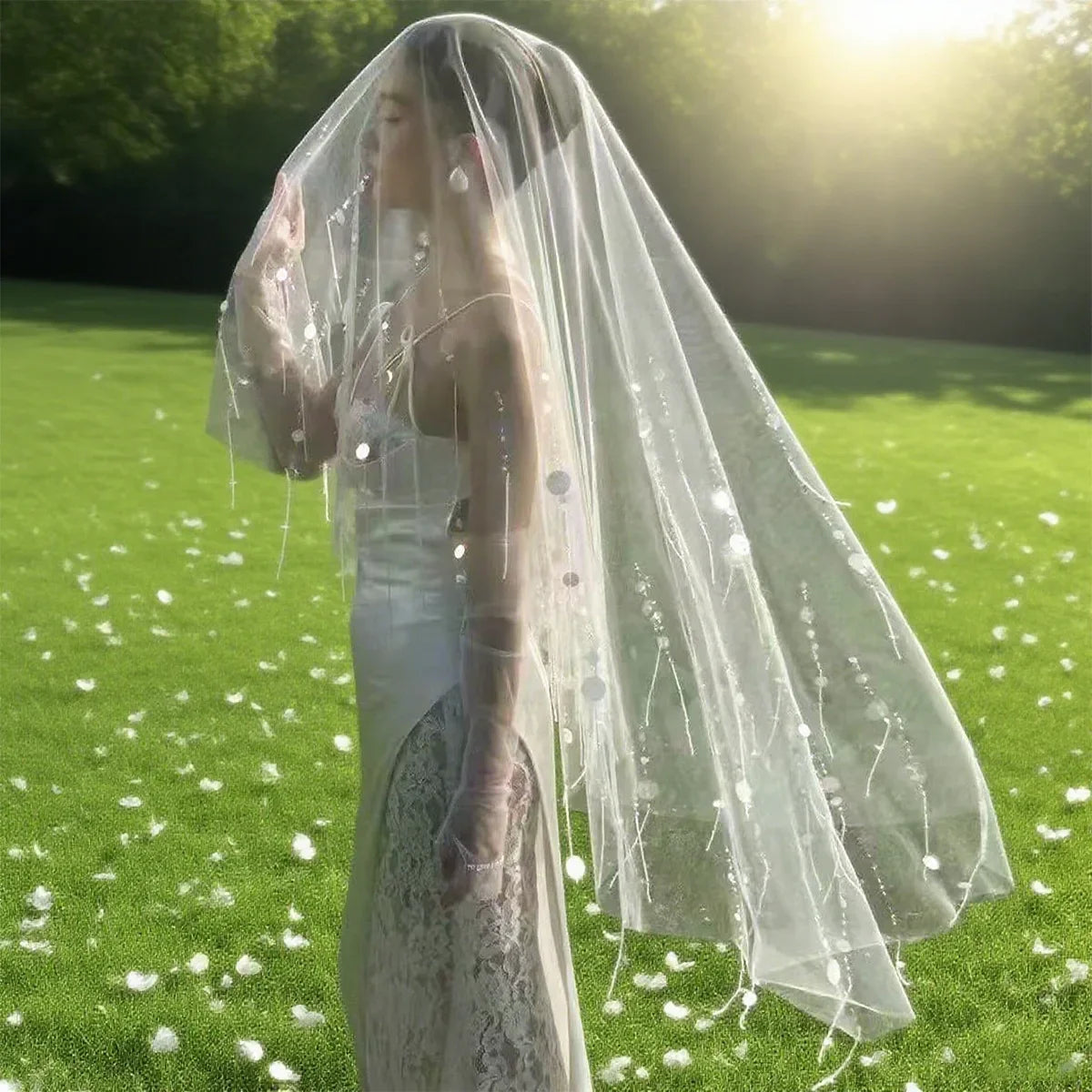 Pearl Bridal Veil Short Wedding Veils For Evening Dinner Party Dress Women Gift Hair Accessories Brides Jewelry