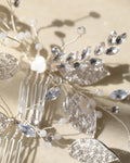 Wedding Accessories Zircon Crystal Hair Comb Pin Clip Silver Color Leaf Head Piece For Brides Bridesmaids Hairpin Bridal Jewelry