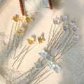 Wedding Accessories Porcelain Flower Hair Pin Clip Yellow Blue Hairpin For Brides Women Girl Head Piece Headdress Bridal Jewelry