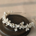 Porcelain Flower Headband Hairband For Bride Silver Color Headpiece Headdress Headwear Bridal Jewelry Wedding Hair Accessories Silver color