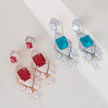 Vintage AAA Zircon Bridal Earrings CZ Cubic Zirconia Wedding Earring For Women Brides Accessories Dinner Party Dress Jewelry