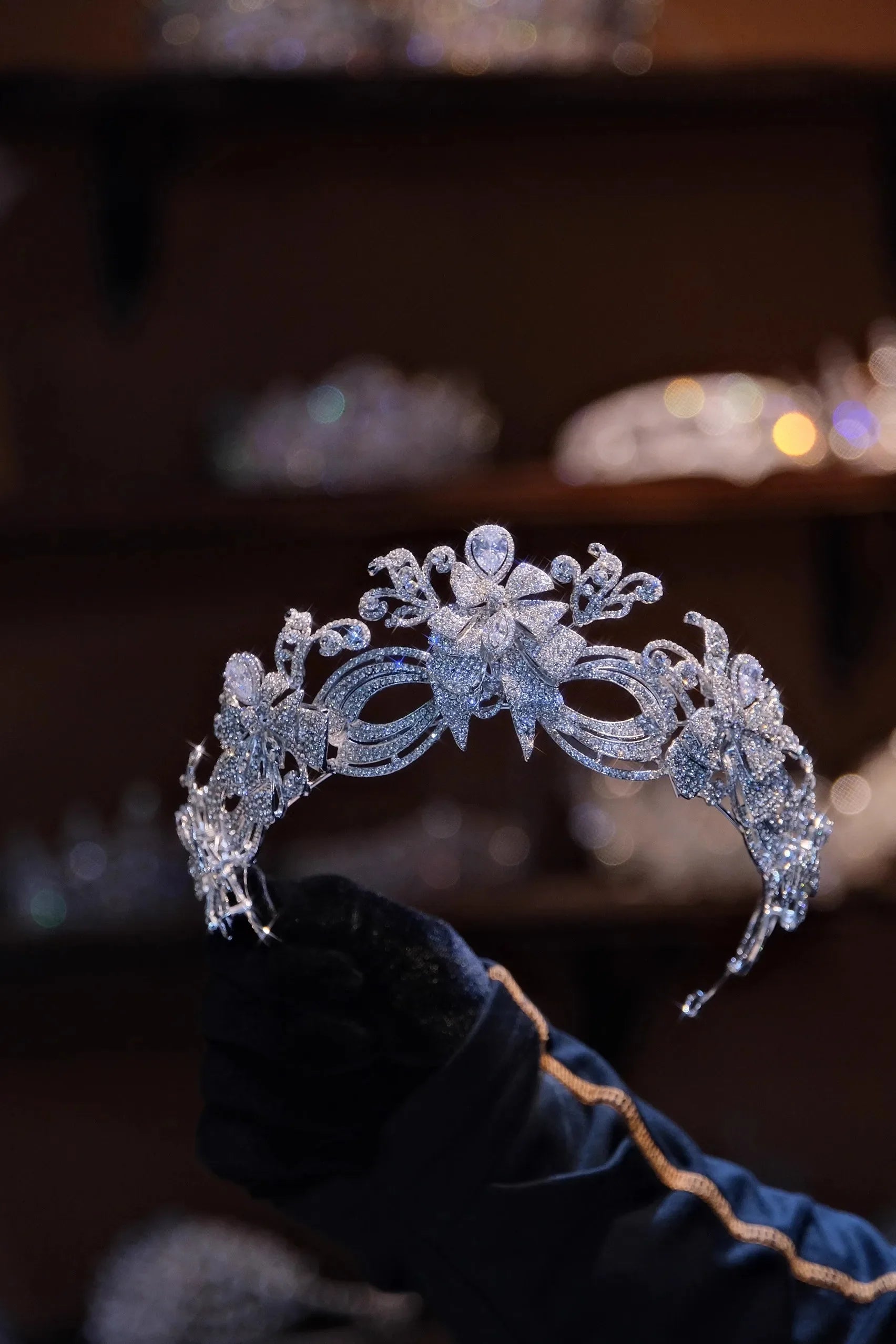 Bridal Hair Jewelry Rhinestones Zirconia Tiaras and Crowns Princess Queen Diadem For Brides Women Headpieces Wedding Accessories