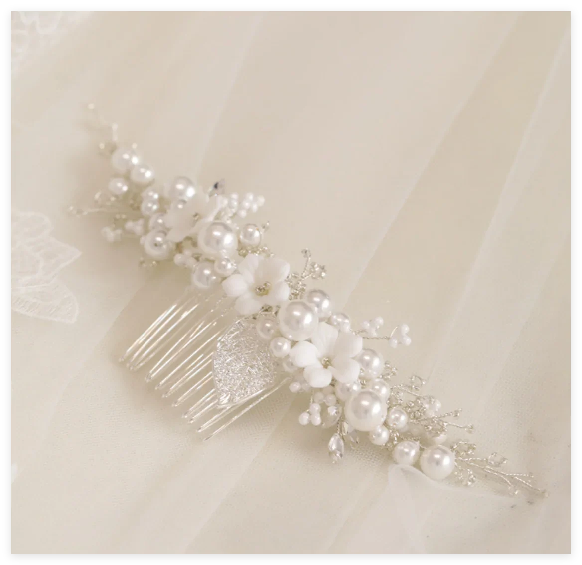 Flower Bridal Hair Comb Headpieces For Wedding Hair Accessories Pearl Bride Hairpin Hair Clips Prom Wedding Hair Piece Headdress