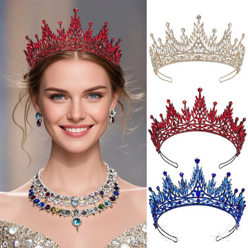 Baroque Queen Princess Crowns And Tiaras For Women Crystal Bridal Crown For Wedding Hair Accessories Prom Hair Jewelry Headdress