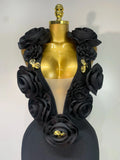 Fashion Black 3D Flower Bodycon Long Bandage Dress Celebrity Elegant Party Birthday Dress Women's Sleeveless Sexy Vestidos