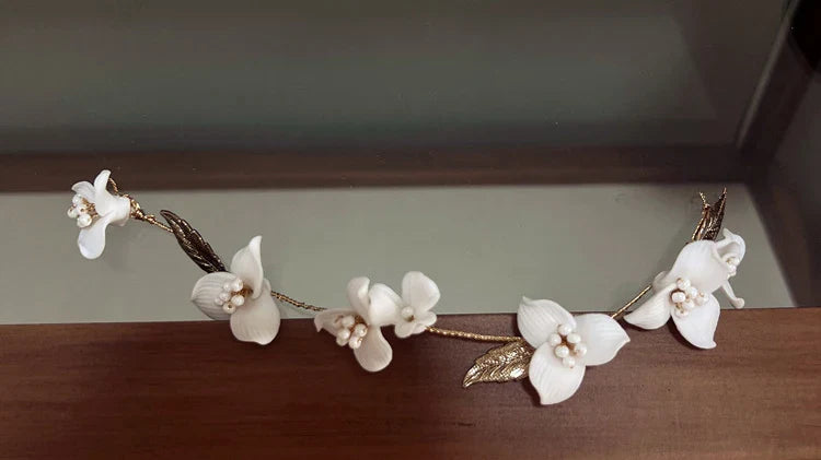 Wedding Accessories Flower Floral Head Pieces Pearl Hair Comb Clip Pin For Brides Women Vintage Baroque Hairpin Bridal Jewelry c