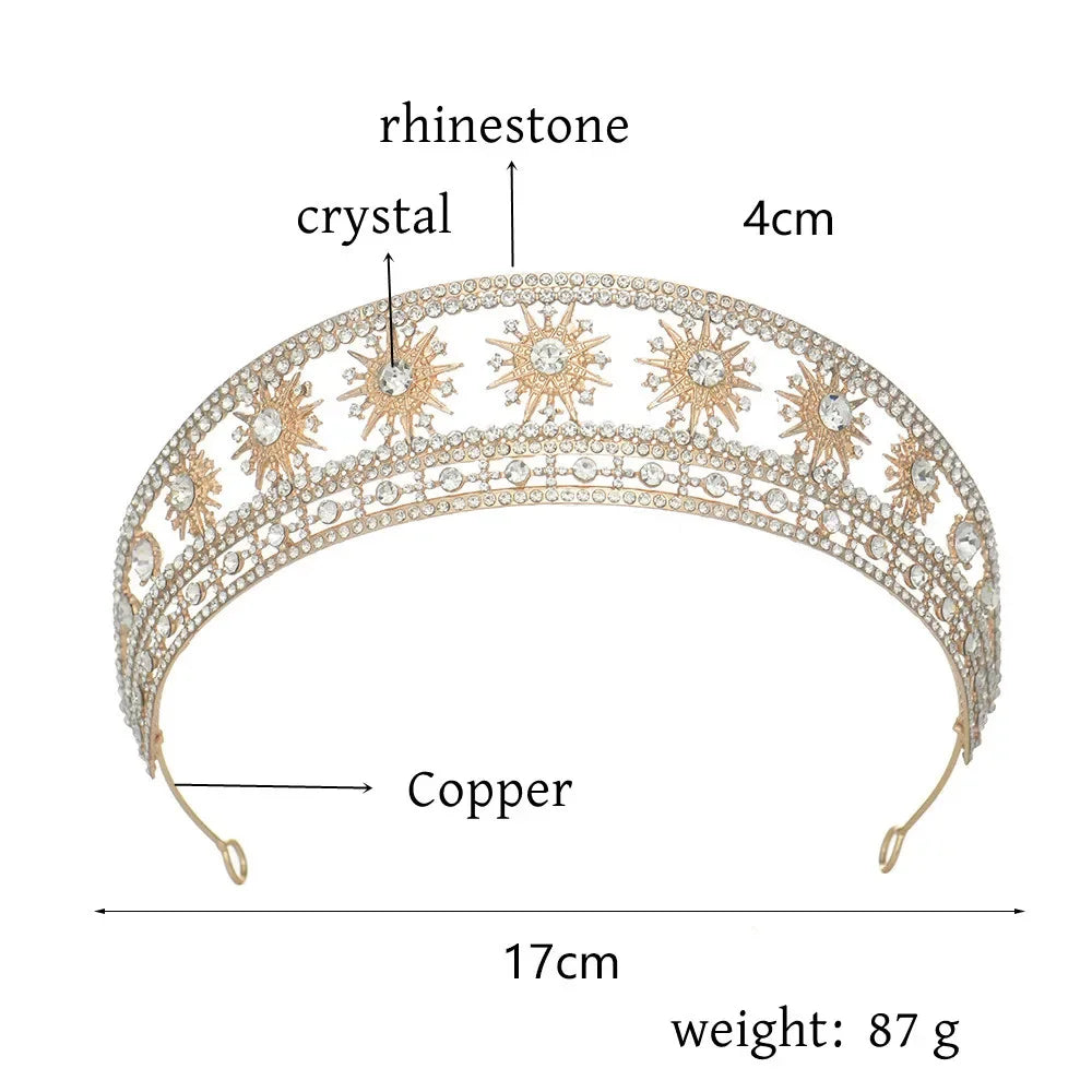 Baroque Queen Crown For Women Bridal Tiaras Crowns For Birthday Party 16 Years Diadem Wedding Hair Jewelry Headpiece Accessories