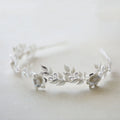 Bridal Hair Jewelry Flower Leaf Headband Hairband Silver Color Headpiece For Brides Women Headdress Headwear Wedding Accessories a
