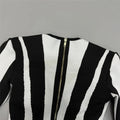 2024 Sexy Women Light Luxury Stripe Dress Strapless Long Sleeve Bodycon Mini Dress Celebrity Cocktail Club Evening Party Vestido