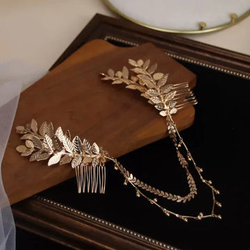 Wedding Accessories Vintage Hair Comb Pin Clip Gold Color Hairpin For Brides Bridesmaids Gift Leaf Head Piece Bridal Jewelry a