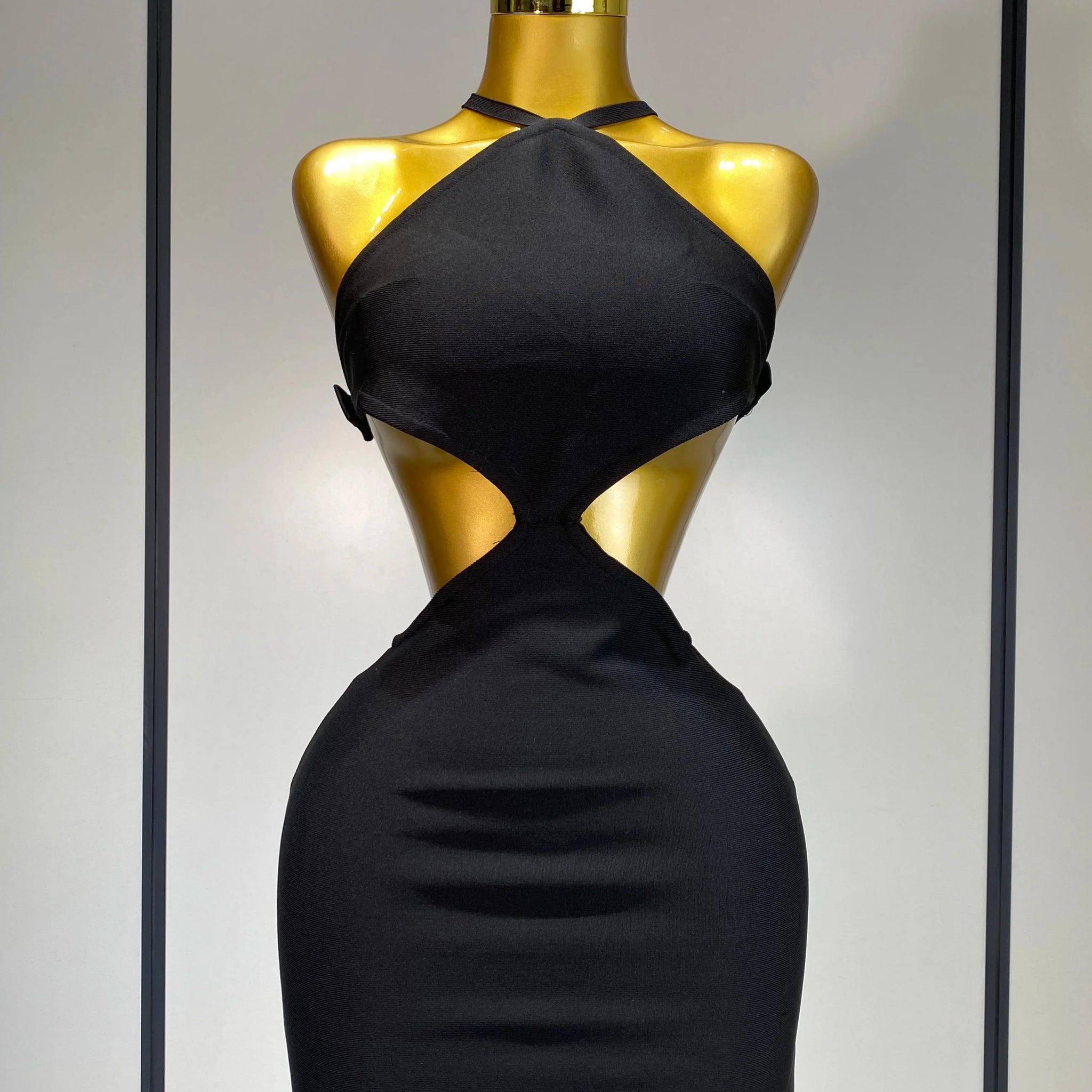 Women Sexy Backless Black Cut Out Bow Tie Bodycon Bandage Dress Celebirty Elegant Evening Party Luxury Birthday Dresses black