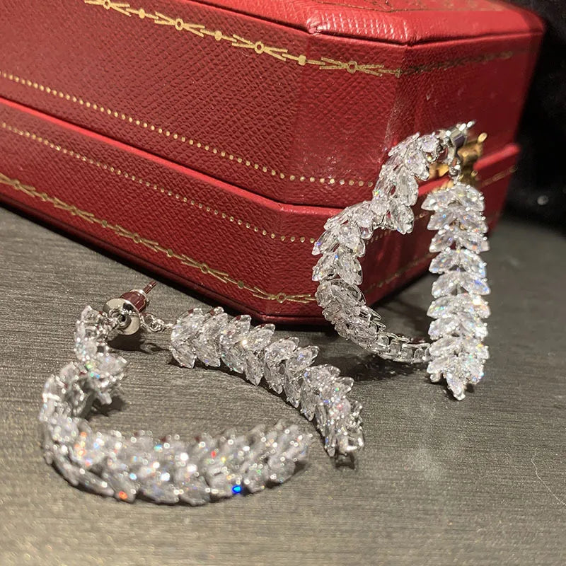 High Quality AAA Zircon Bridal Earrings Heart Zirconia Wedding Earring For Brides Women Accessories Birthday Gifts Jewelry