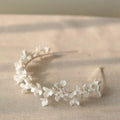 Porcelain Flower Headband Hairband For Bride Silver Color Headpiece Headdress Headwear Bridal Jewelry Wedding Hair Accessories