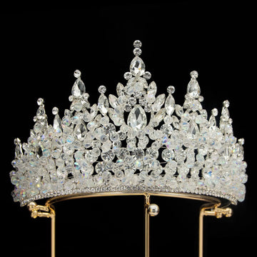 Crystal Heart Wedding Bride Crowns Bridal Tiaras Headdress Hair Jewelry as picture