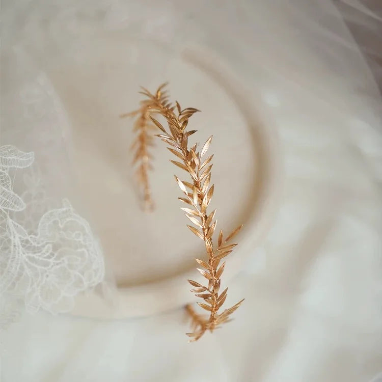 Leaf Headband Hairband Vintage Gold Silver Color Headpiece Brides Headwear Headdress Bridal Jewelry Wedding Hair Accessories