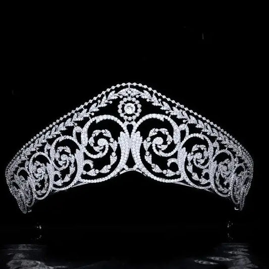 CZ Zirconia Tiaras and Crowns AAA Zircon Headband Brides Women Princess Queen Headpiece Wedding Accessories Bridal Hair Jewelry