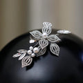 Silver Color Hairpins Crystal Pearl Head Piece For Brides Women Rhinestones Hair Pins Clips Wedding Accessories Bridal Jewelry