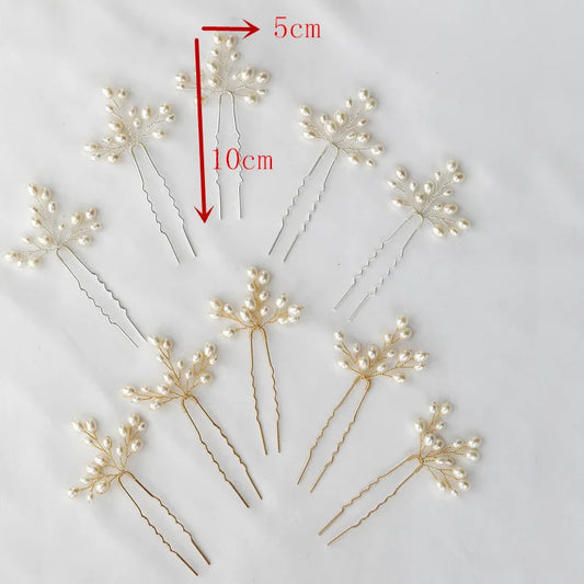 Wedding Accessories Freshwater Pearls Hair Pins Clips Vintage Gold Silver Color Hairpins For Brides Head Pieces Bridal Jewelry
