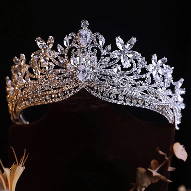 Wedding Hair Accessories Pageant Prom Tiara Crows Rhinestones Crystal Diadem Women Bride Princess Queen Headband Bridal Jewelry