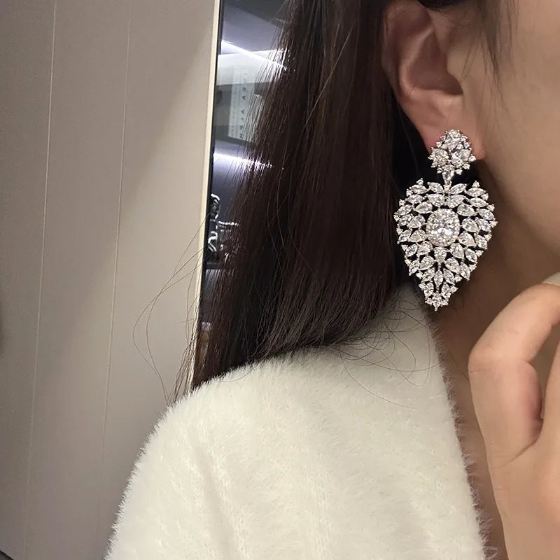 High Quality CZ Zircon Bridal Earrings Cubic Zirconia Wedding Earring For Brides Bridesmaids Accessories Women Gifts Jewelry