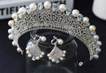 Crystal Pearl Tiaras and Crowns Zircon Diadem For Bride Women Prom Pageant Headband Wedding Hair Accessories Bridal Jewelry