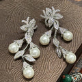 Luxury Pearl AAA Zircon Bridal Earrings Cubic Zirconia Wedding Earring For Women Bride Accessories Birthday Gifts Jewelry a
