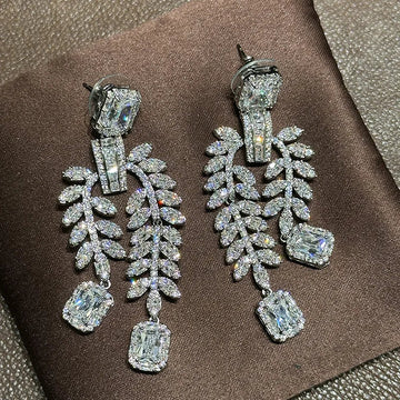 Luxury Zircon Wedding Earrings Cubic Zirconia Bridal Water Drop Earring For Bride Accessories Women Evening Party Dress Jewelry a