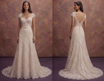Scalloped Hem Lace Wedding Dresses with Romantic Finish