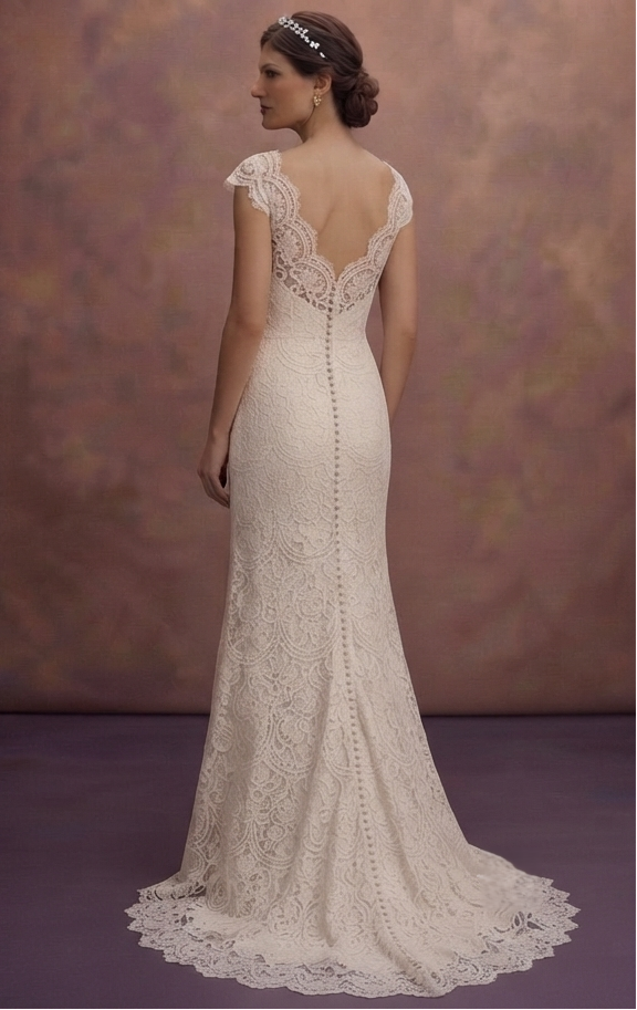 Scalloped Lace Wedding Dresses with Delicate Edges