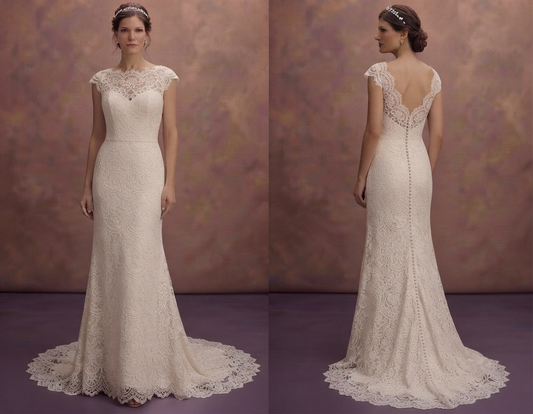 Scalloped Lace Wedding Dresses with Delicate Edges