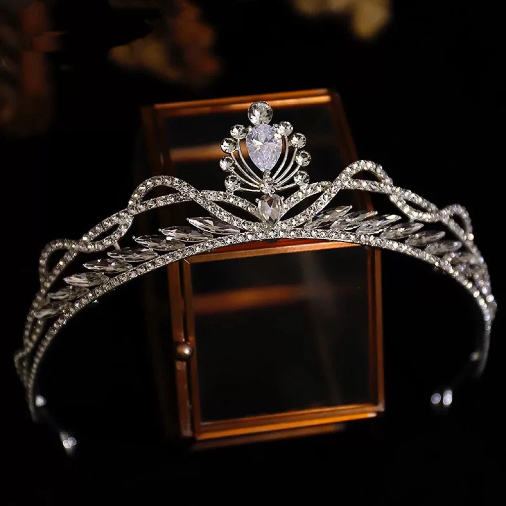 Bridal Hair Jewelry Headband Headpiece Birthday Gift Hairband Brides Women Rhinestones Zircon Crown Tiara Wedding Accessories a