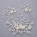 3pcs/set Pearl Wedding Hair Combs Headpieces Elegant Bridal Tiaras Side Combs Hair Clips Bride Hairpins Prom Bridal Hair Pieces sliver
