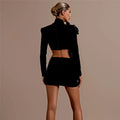 Black Red Women Long Sleeve Diamond Florals 2 Pieces Bodycon Long Bandage Dress Celebrate Evening Party Christmas Dress