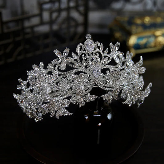 Baroque Princess Queen Crowns For Wedding Crystal Bridal Tiara Crown For Pageant Women Diadem Party Prom Hair Jewerly Headpiece
