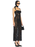 Elegant Lace Spaghetti Strap Long Dress Women Slim Sleeveless Sling Evening Party Gowns Summer Female Fashion Robe