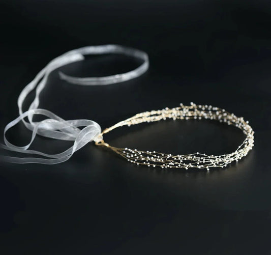 Handmade Gold Color Headband Hairband Vintage Headpiece Bride Prom Headwear Headdress Bridal Jewelry Wedding Hair Accessories