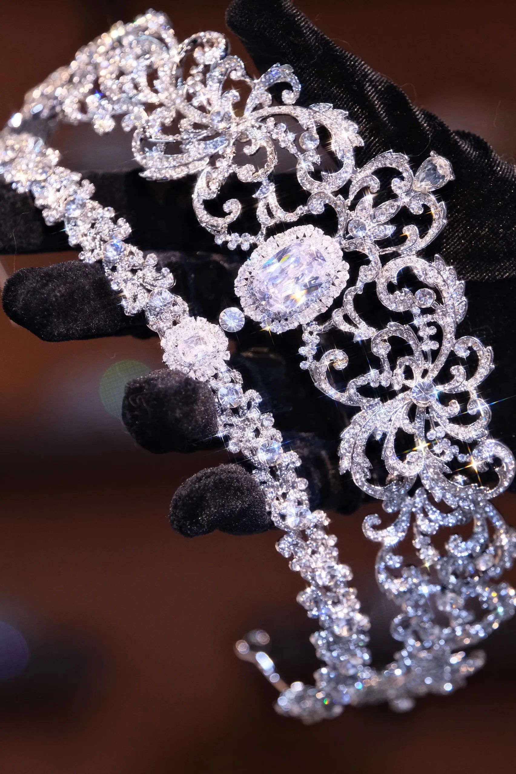 Princess Queen Tiaras and Crowns Rhinestones Zirconia Headband For Brides Women Diadem Wedding Accessories Bridal Hair Jewelry