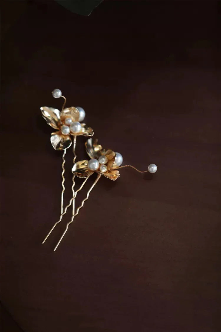 Pearls Head Pieces Vintage Baroque Hair Comb Clip Pin Brides Bridesmaids Gold Color Hairpin Wedding Accessories Bridal Jewelry a
