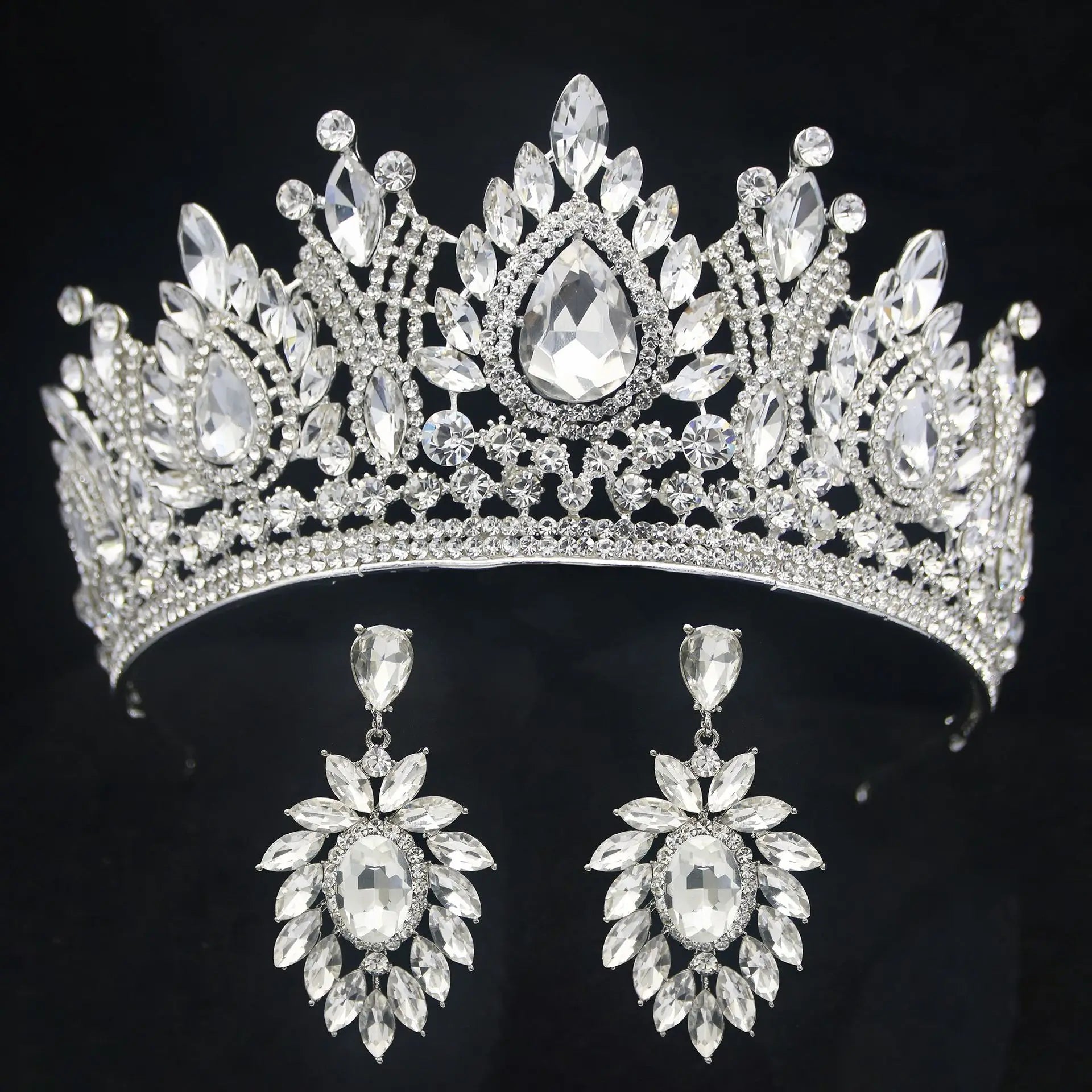 Baroque Queen Crowns For Women Crystal Bridal Tiara Crown For Wedding Bride Pageant Diadem Party Prom Hair Jewelry Headdress as picture 1